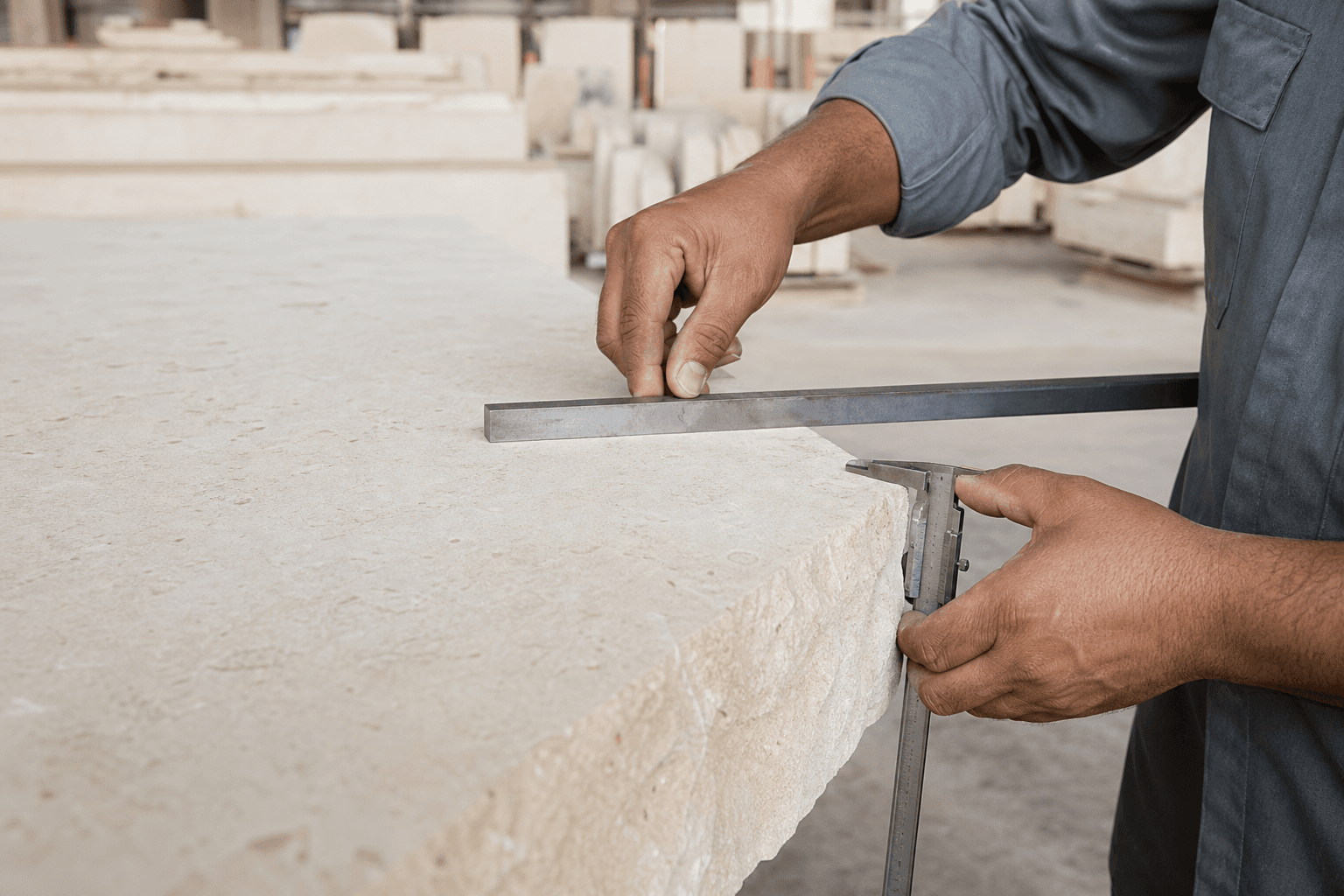 Natural stone dimensional and surface inspection